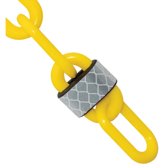 Mr. Chain 25' Reflective Plastic Chain Barrier, Yellow