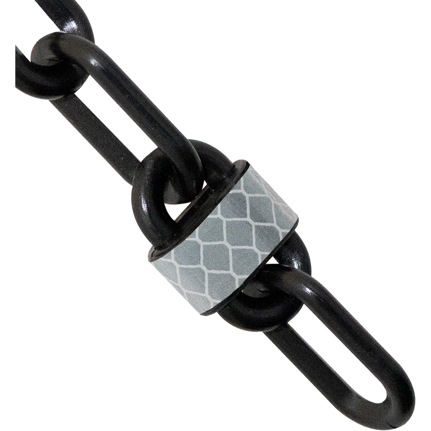 Mr. Chain 25' Reflective Plastic Chain Barrier, Black