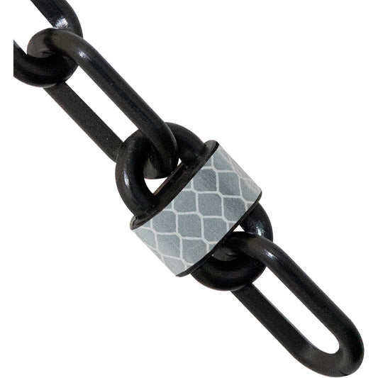 Mr. Chain 25' Reflective Plastic Chain Barrier, Black