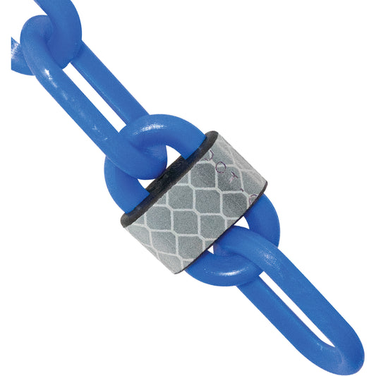 Mr. Chain 25' Reflective Plastic Chain Barrier, Blue