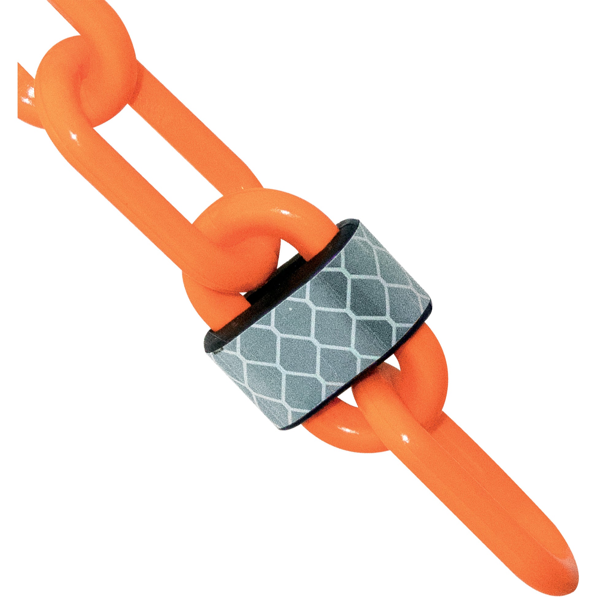 Mr. Chain 25' Reflective Plastic Chain Barrier, Orange