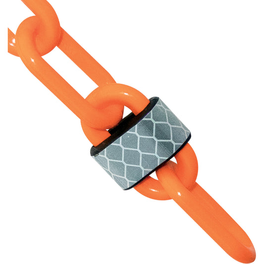 Mr. Chain 25' Reflective Plastic Chain Barrier, Orange