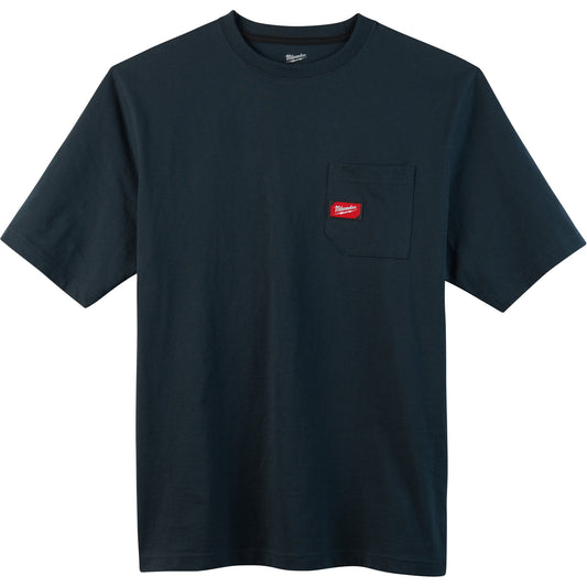 Milwaukee Heavy-Duty Pocket T-Shirt, Men's, Small, Blue