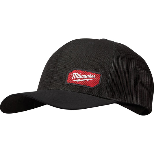 Milwaukee GridIron™ Snapback Trucker Hat, Black, Cotton/Nylon/Polyester