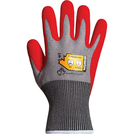 Superior Glove Works Ltd. Waterproof Cut-Resistant Gloves, Size 8, 18 Gauge, Foam Nitrile Coated, TenActiv™ Shell, ASTM ANSI Level A4