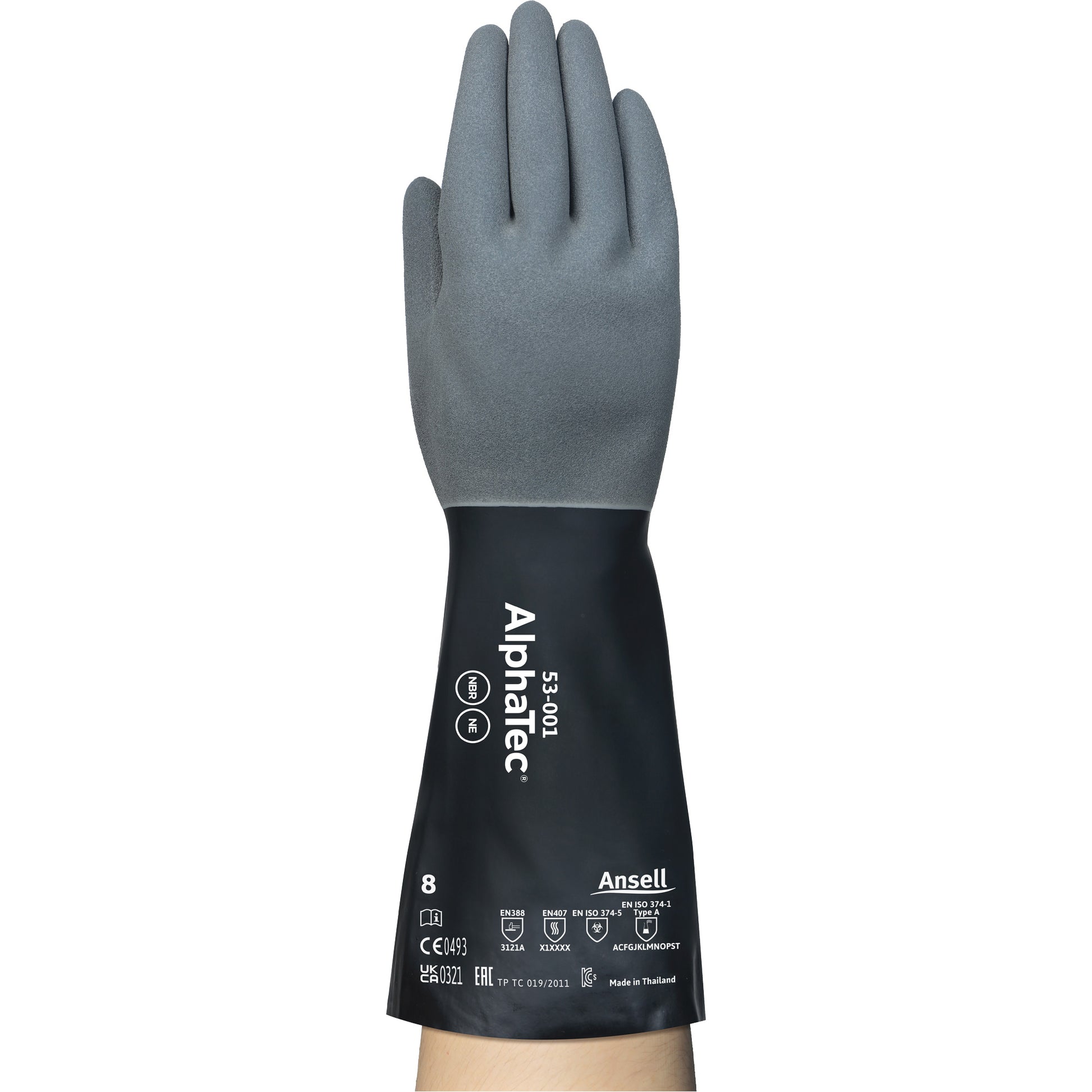 Ansell AlphaTec® Chemical-Resistant Gloves, Size 9, 13" L, Neoprene/Nitrile, Nylon Inner Lining, 17-mil