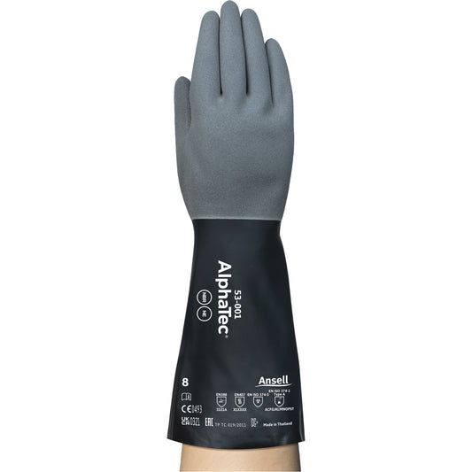 Ansell AlphaTec® Chemical-Resistant Gloves, Size 9, 13" L, Neoprene/Nitrile, Nylon Inner Lining, 17-mil