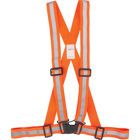 Zenith Safety Products Traffic Harness, High Visibility Orange, Silver Reflective Colour, 3X-Large