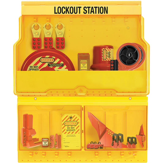 Master Lock Premier Valve & Electrical Deluxe Lockout Station, None Padlocks, 32 Padlock Capacity, Padlocks Not Included