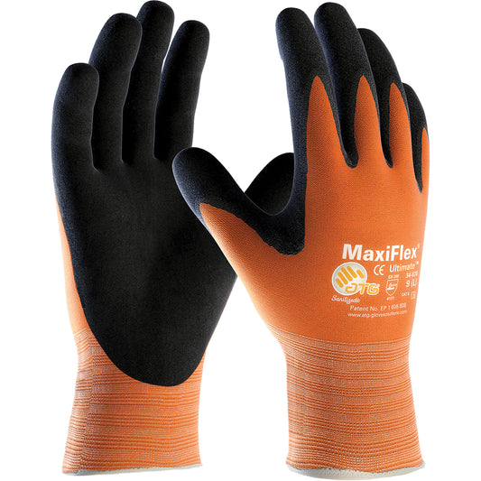 Protective Industrial Products ATG MaxiFlex® Ultimate™ High Visibility Seamless Gloves, X-Large, Nitrile Coating, 15 Gauge, Nylon/Lycra® Shell