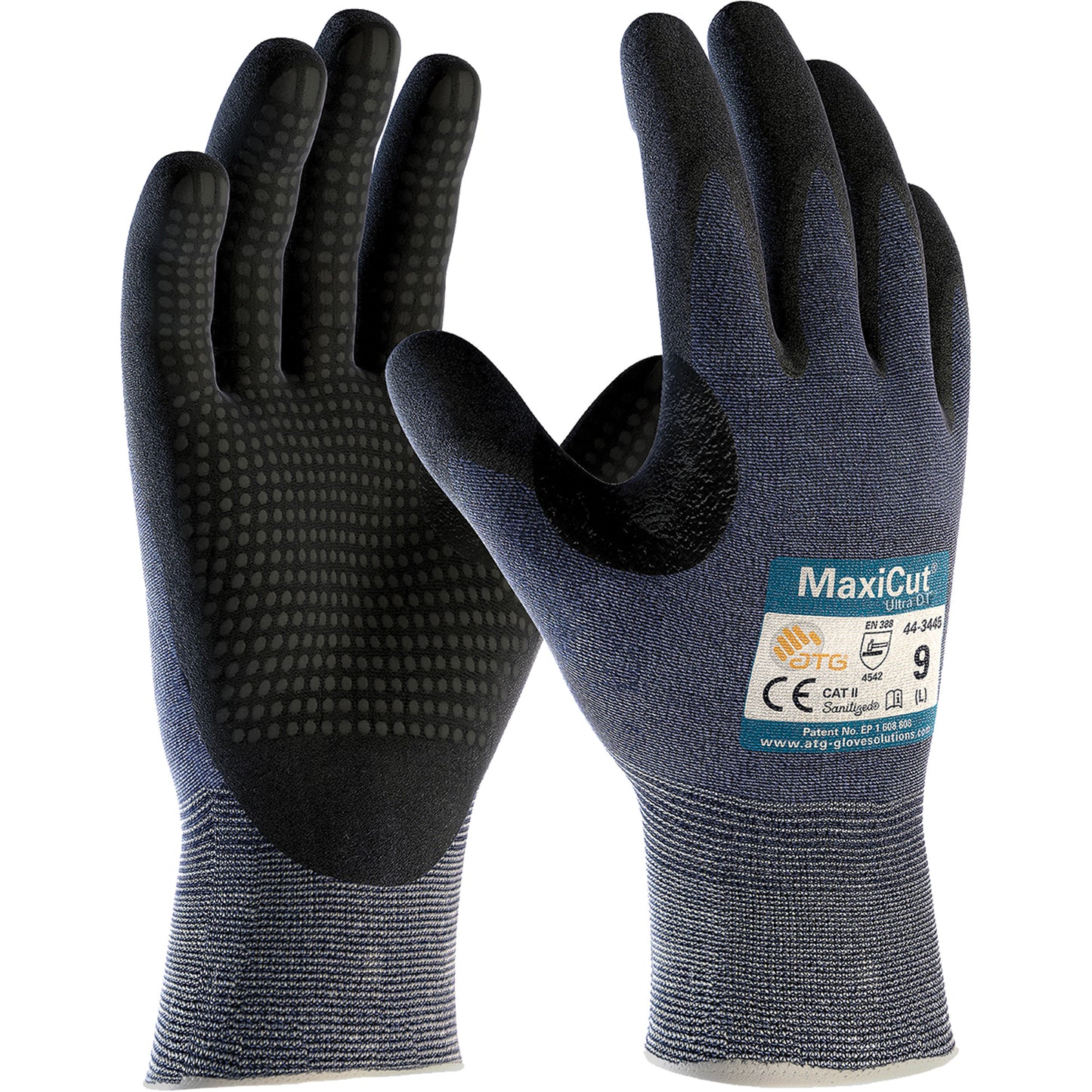 Protective Industrial Products ATG MaxiCut® Ultra DT™, Size 2X-Large, 15 Gauge, Nitrile Coated, Engineered Yarn Shell, ASTM ANSI Level A3/EN 388 Level 5/EN 388 Level C