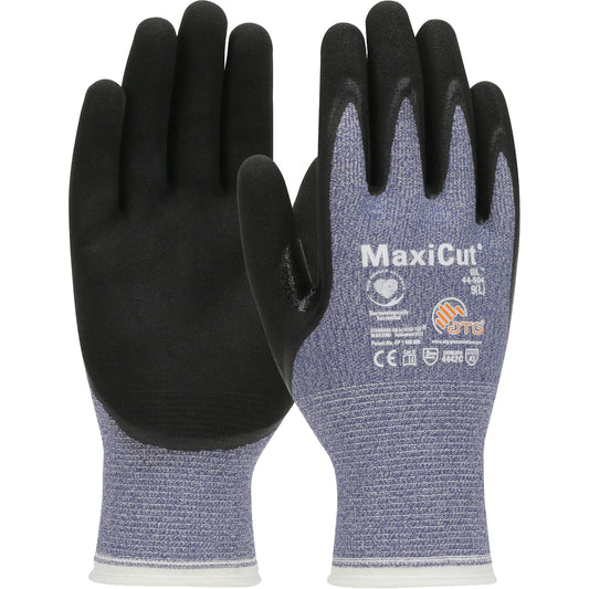 Protective Industrial Products ATG MaxiCut® Oil Cut-Resistant Gloves, Size Large, 15 Gauge, Nitrile Coated, Engineered Yarn Shell, ASTM ANSI Level A3/EN 388 Level 4/EN 388 Level C
