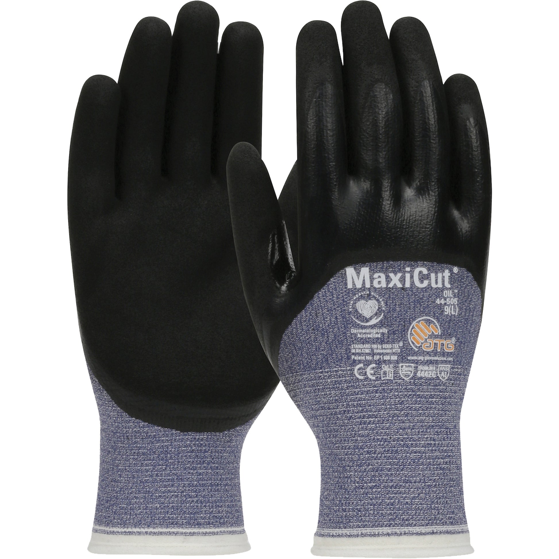 Protective Industrial Products ATG MaxiCut® Oil Cut-Resistant Gloves, Size Medium, 15 Gauge, Nitrile Coated, Engineered Yarn Shell, ASTM ANSI Level A3/EN 388 Level 4/EN 388 Level C
