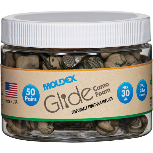 Moldex Glide® Camo Foam Earplugs, Bulk - Canister