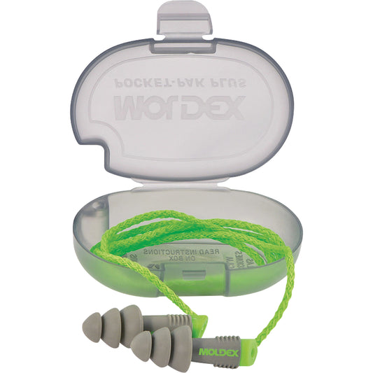 Moldex Alphas™ Reusable Earplugs, Corded/Uncorded, Bulk - Plastic Case, 27 dB NRR, One-Size