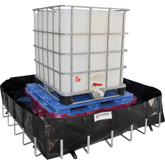 Ultratech Ultra-IBC Berm® Spill Berm, 400 US gal. Capacity, 6' W x 6' L x 18" H, L-Bracket
