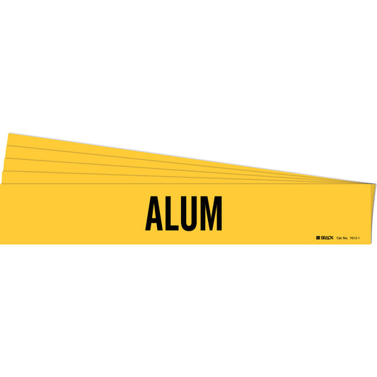 Brady "Alum" Pipe Marker, Self-Adhesive, 2-1/4" H x 14" W, Black on Yellow