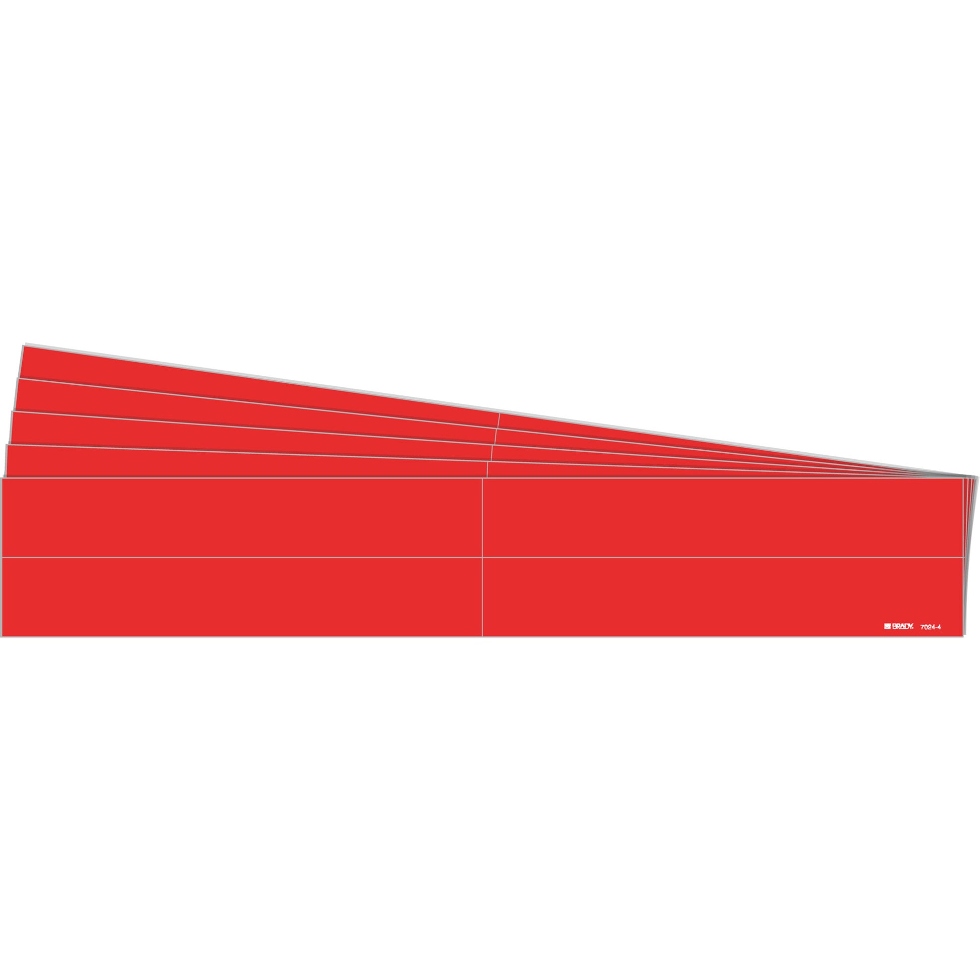 Brady "Blank" Pipe Markers, Self-Adhesive, 1-1/8" H x 7" W, Red