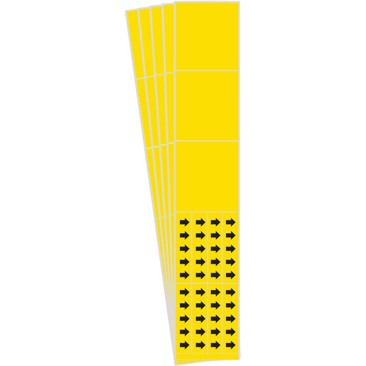 Brady Blank Pipe Markers, Self-Adhesive, 2-1/4" H x 2-3/4" W, Black on Yellow