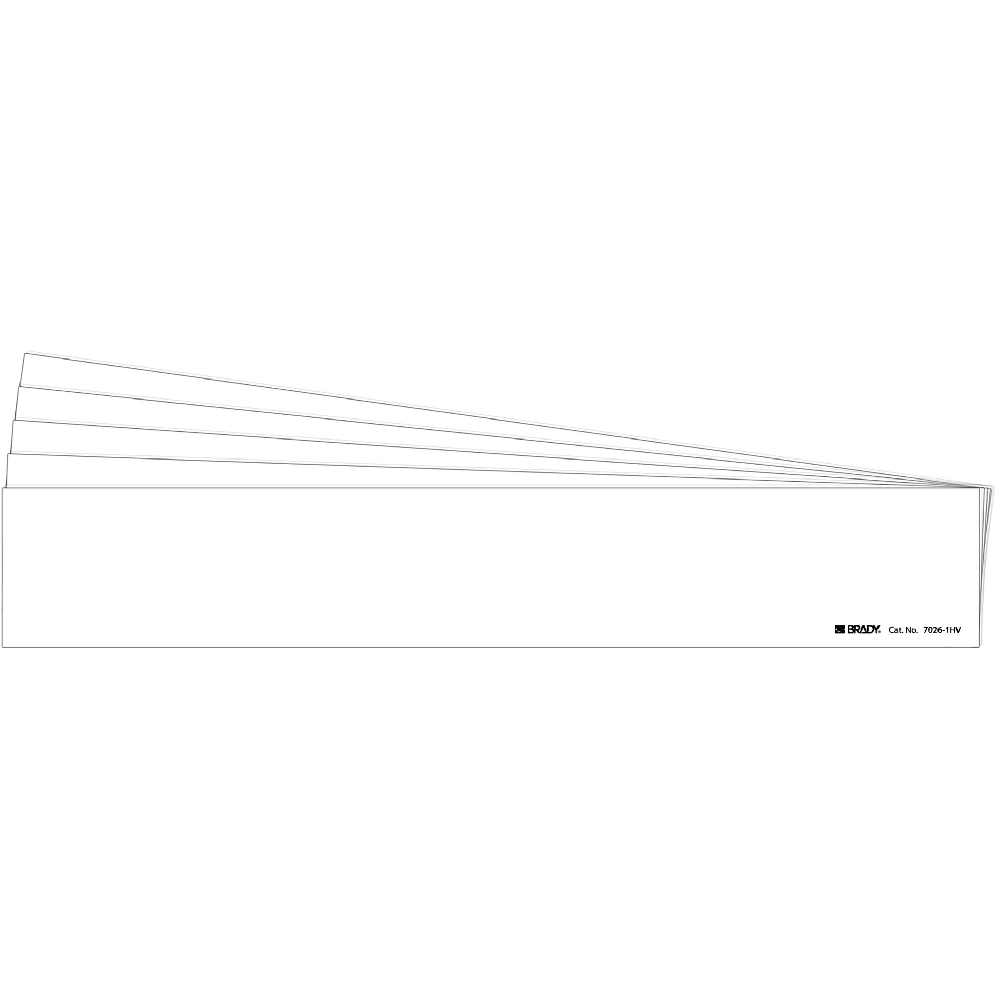 Brady Blank Pipe Marker, Self-Adhesive, 4" H x 24" W, White