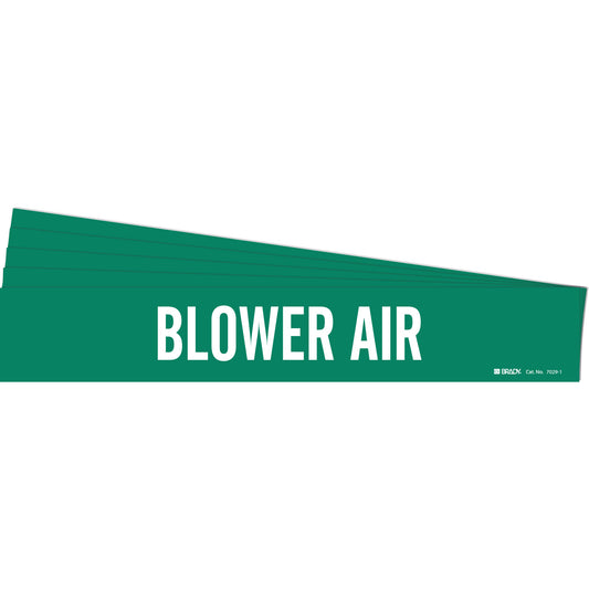 Brady "Blower Air" Pipe Marker, Self-Adhesive, 2-1/4" H x 14" W, White on Green