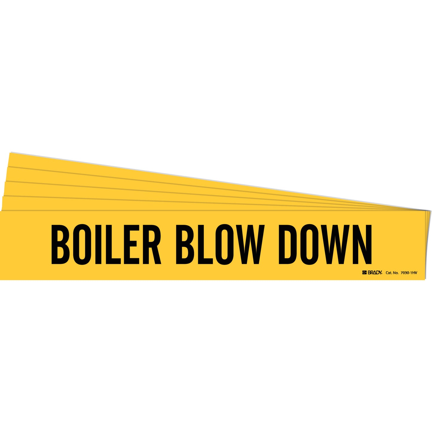 Brady "Boiler Blowdown" Pipe Marker, Self-Adhesive, 4" H x 24" W, Black on Yellow