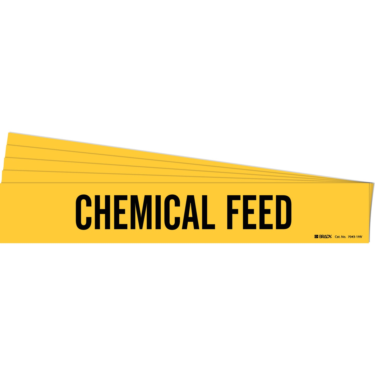 Brady "Chemical Feed" Pipe Marker, Self-Adhesive, 4" H x 24" W, Black on Yellow