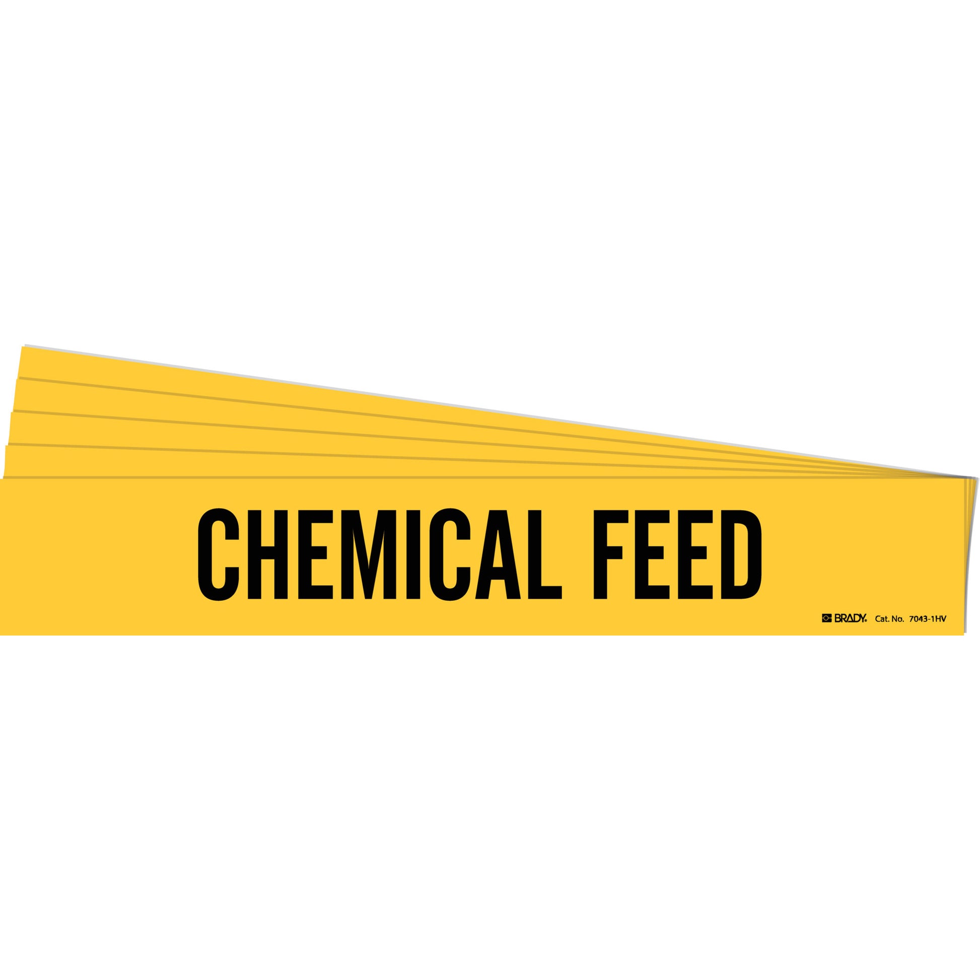 Brady "Chemical Feed" Pipe Marker, Self-Adhesive, 4" H x 24" W, Black on Yellow
