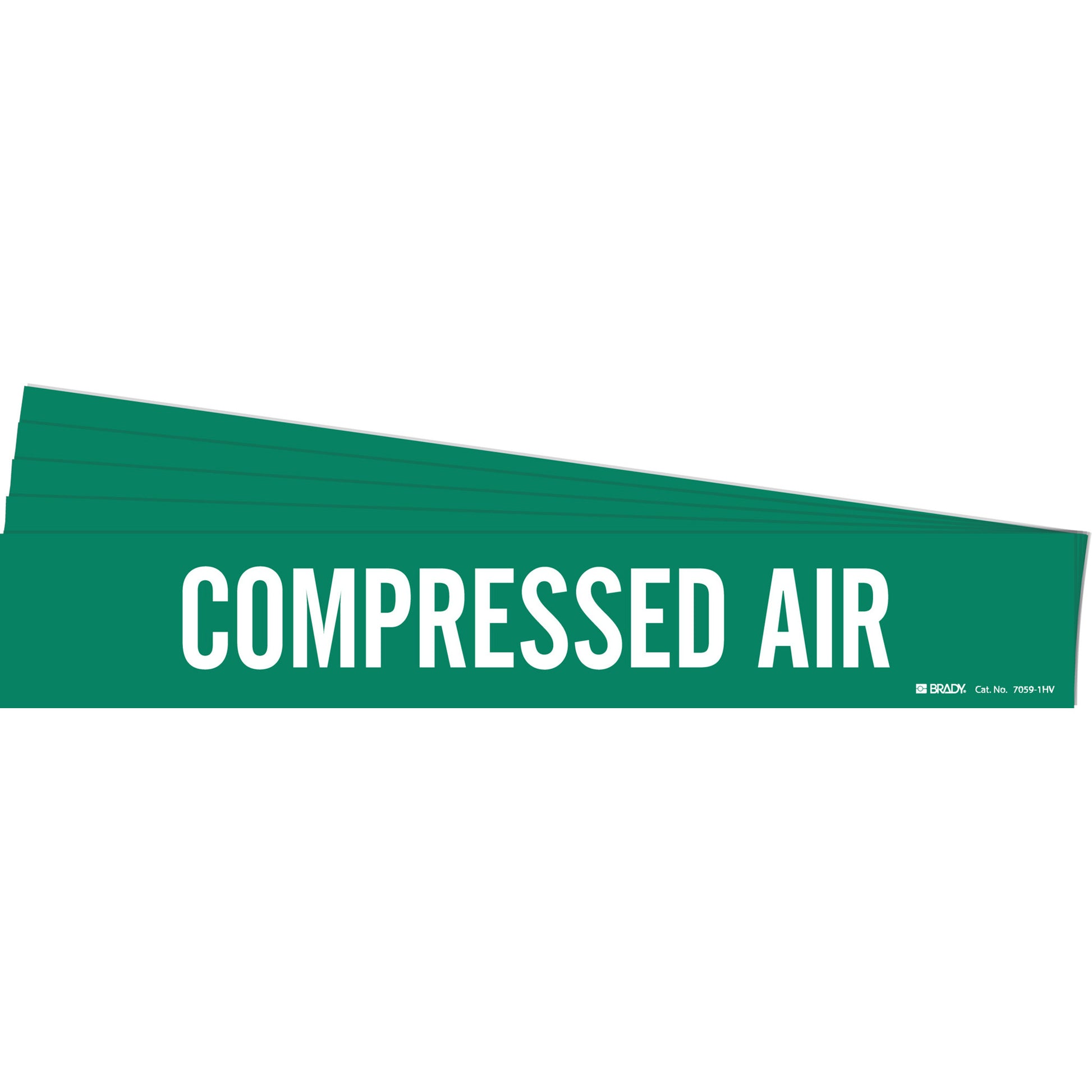 Brady "Compressed Air" Pipe Marker, Self-Adhesive, 4" H x 24" W, White on Green