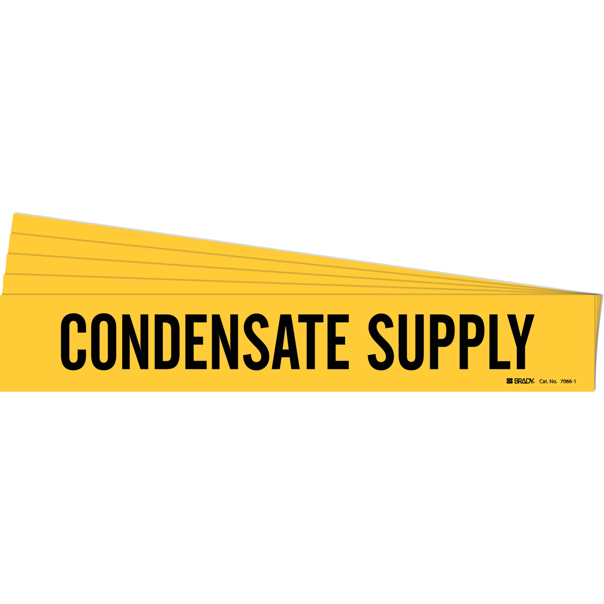 Brady "Condensate Supply" Pipe Marker, Self-Adhesive, 2-1/4" H x 14" W, Black on Yellow