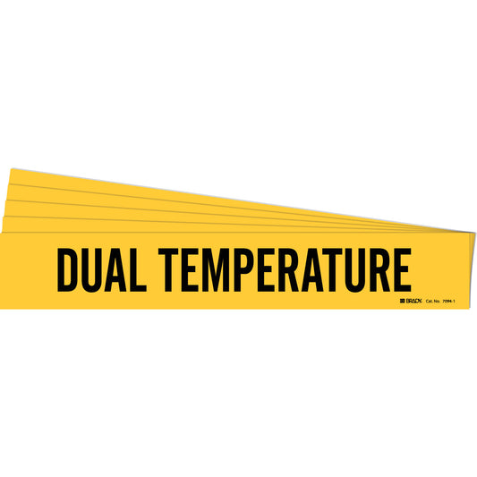 Brady "Dual Temperature" Pipe Marker, Self-Adhesive, 2-1/4" H x 14" W, Black on Yellow