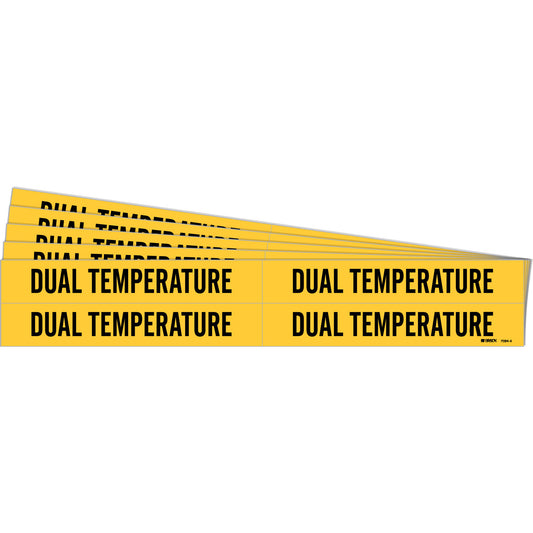Brady "Dual Temperature" Pipe Markers, Self-Adhesive, 1-1/8" H x 7" W, Black on Yellow