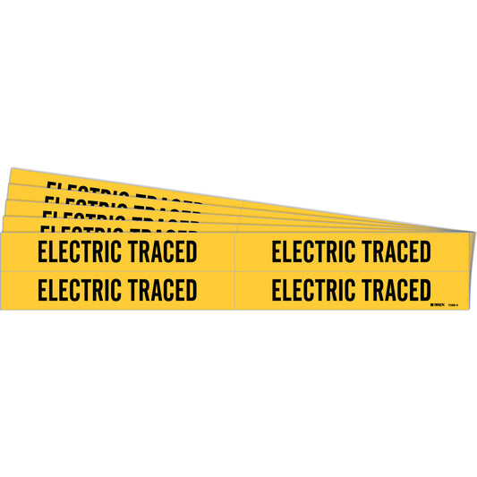 Brady "Electric Traced" Pipe Markers, Self-Adhesive, 1-1/8" H x 7" W, Black on Yellow
