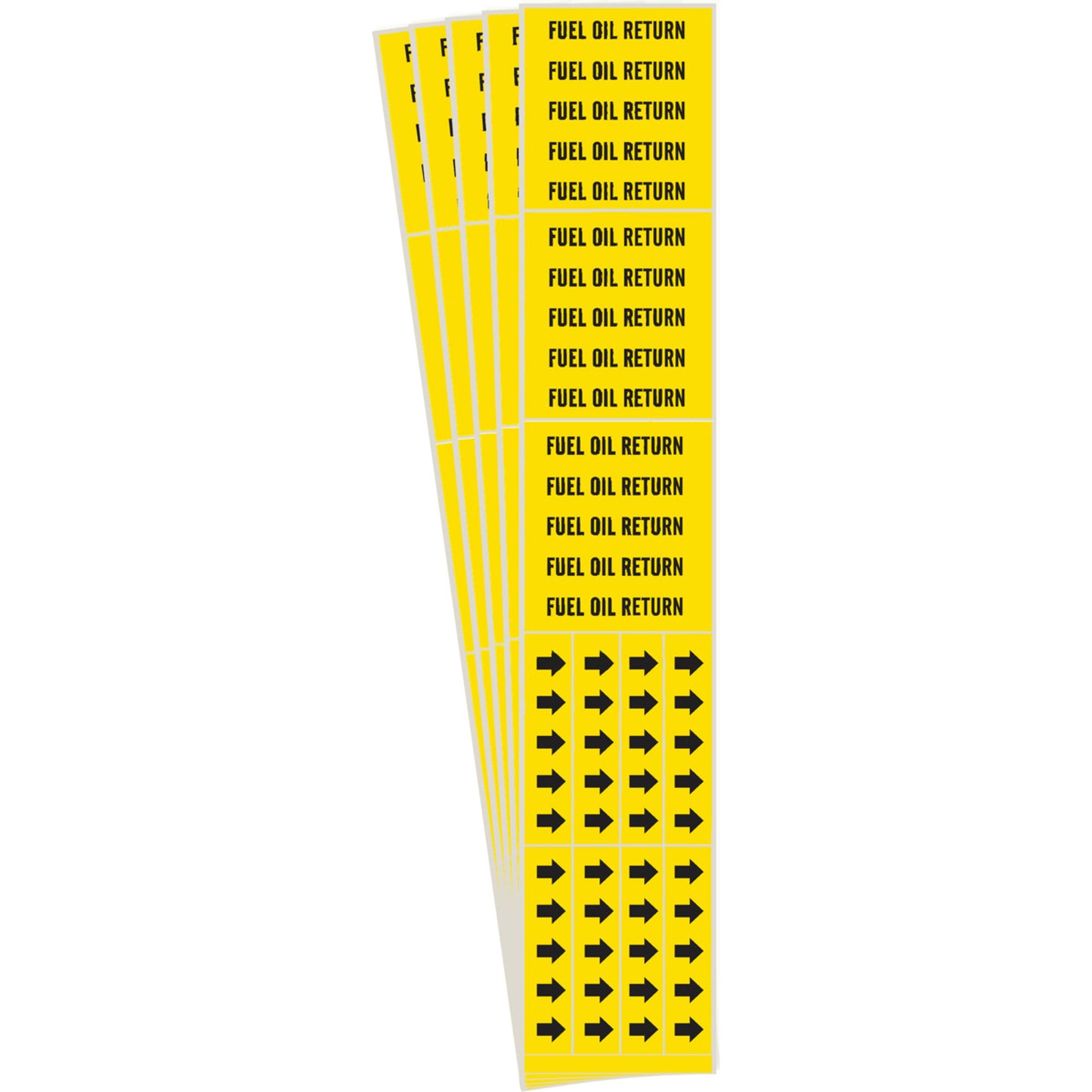 Brady "Fuel Oil Return" Pipe Markers, Self-Adhesive, 2-1/4" H x 2-3/4" W, Black on Yellow