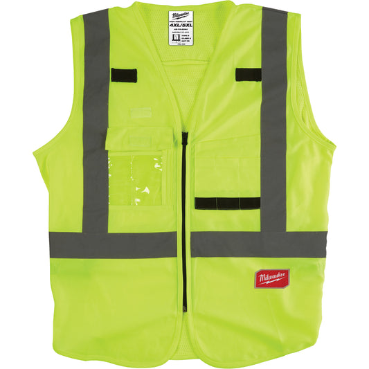 Milwaukee Safety Vest, High Visibility Lime-Yellow, Large/X-Large