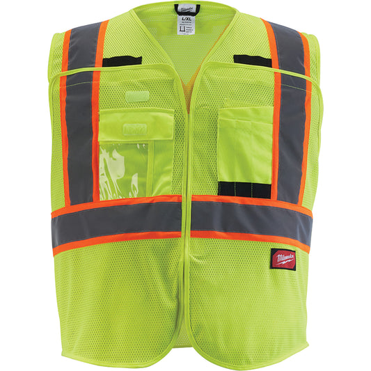 Milwaukee Flagman Safety Vest, High Visibility Lime-Yellow, Large/X-Large