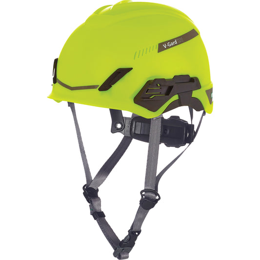 MSA V-Gard® H1 Safety Helmet, Vented, Ratchet, High Visibility Yellow