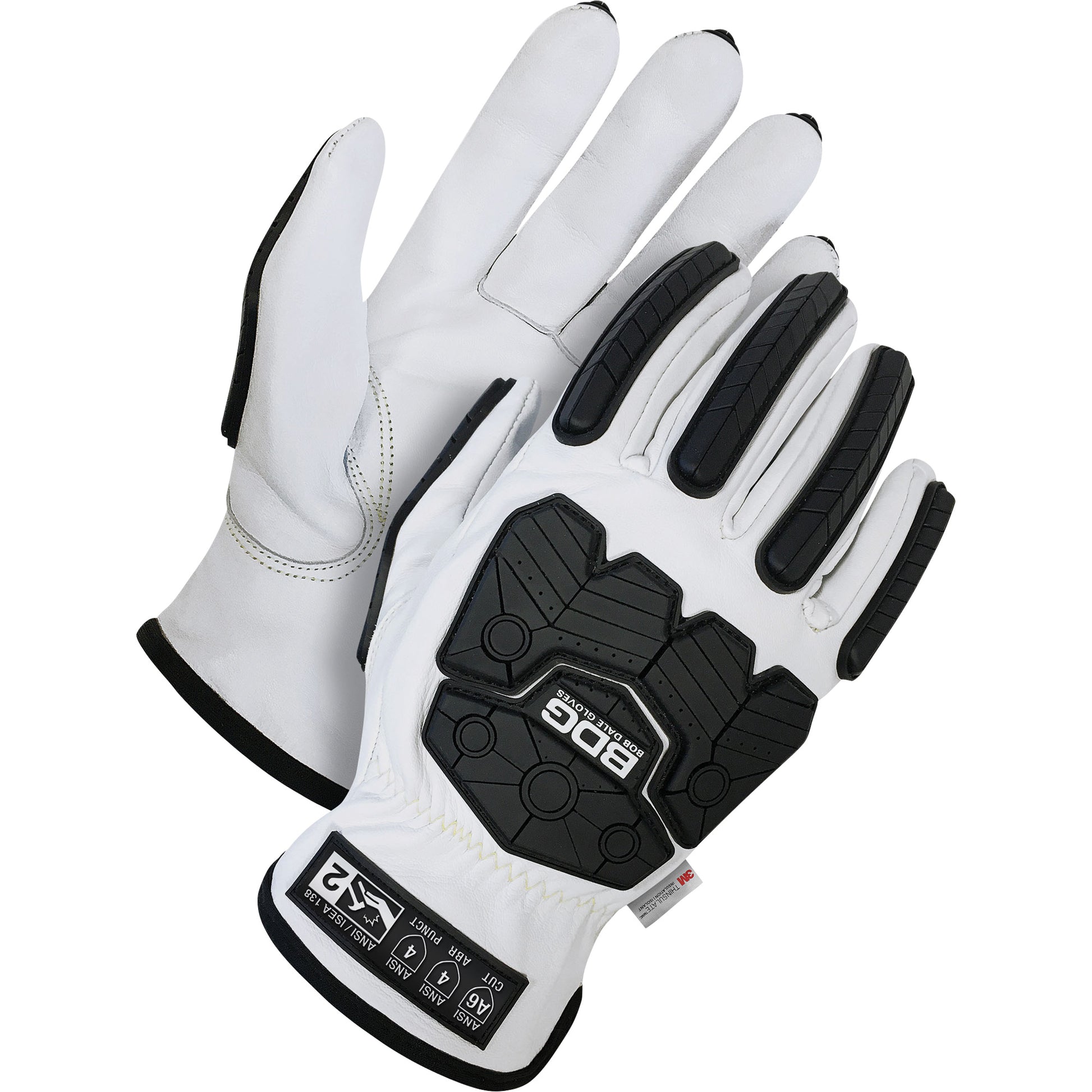 Bob Dale Gloves Classic Impact & Cut Resistant Lined Driver Gloves, Size X-Large, Goatskin/Thinsulate™ Shell, ASTM ANSI Level A6