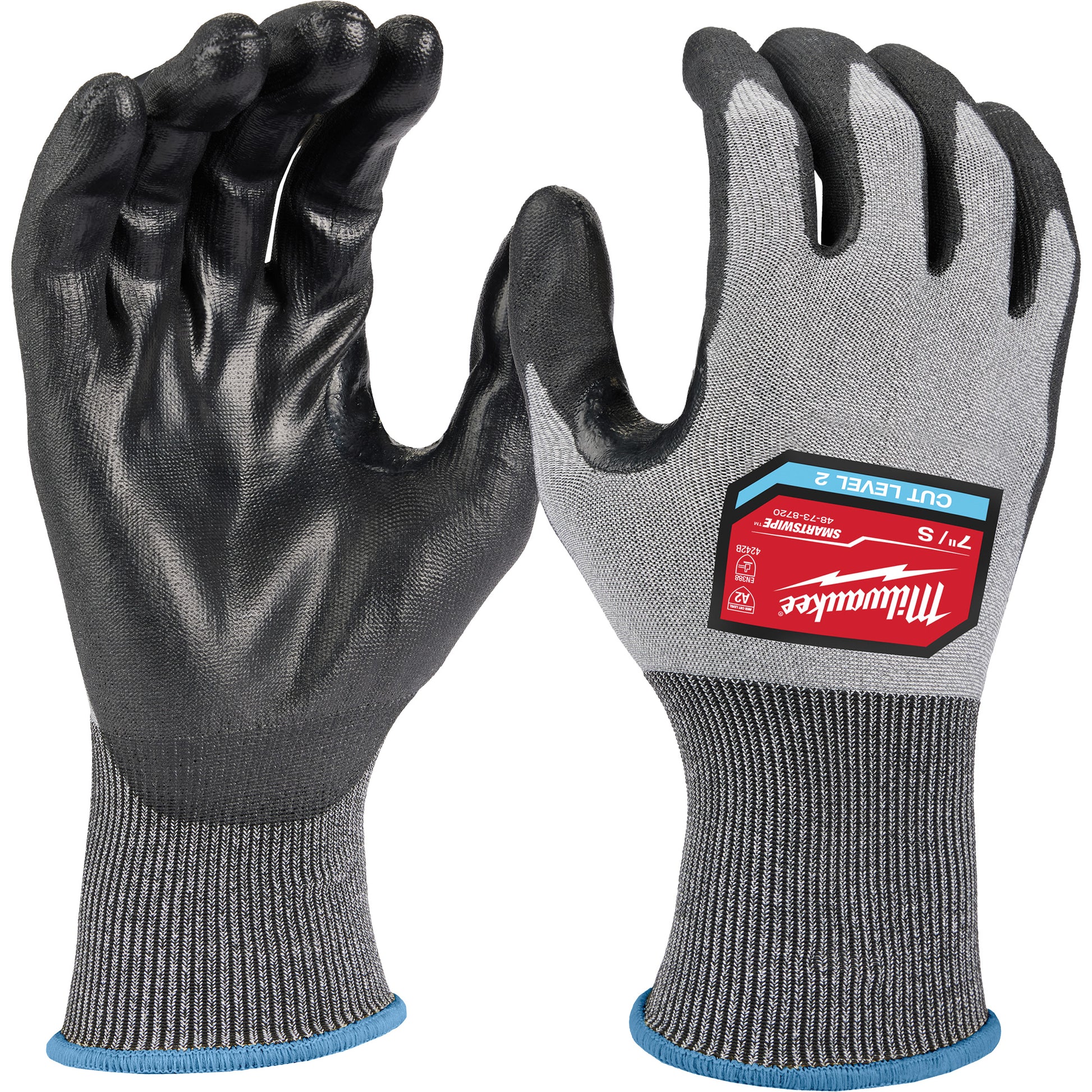Milwaukee High Dexterity Gloves, Size Large, 18 Gauge, Polyurethane Coated, Polyethylene Shell, ANSI/ISEA 105 Level 3