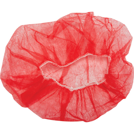 Zenith Safety Products Bouffant Caps, Polypropylene, 24", Red