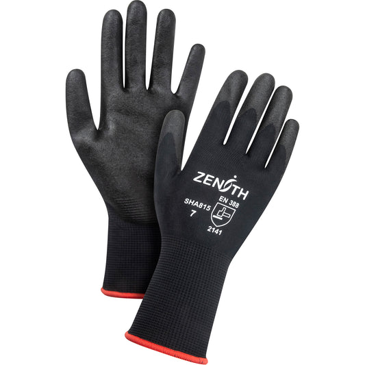 Zenith Safety Products Coated Gloves, 8, PVC Coating, 13 Gauge, Nylon Shell