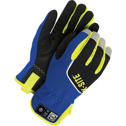 Bob Dale Gloves X-Site™ Lined Performance Gloves, Size X-Large, Thinsulate™/Microfibre/Spandex Shell, ASTM ANSI Level A5