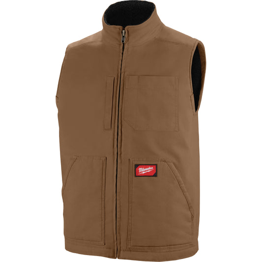 Milwaukee Heavy-Duty Sherpa-Lined Vest, Men's, 3X-Large, Brown
