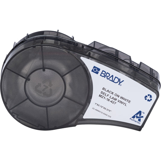 Brady Self-Laminating Wrap Around Labels with Ribbon, Black