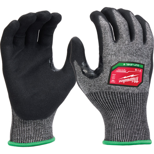 Milwaukee High-Dexterity Dipped Gloves, Size Large, 18 Gauge, Nitrile Coated, Polyethylene Shell, ASTM ANSI Level A6/EN 388 Level F