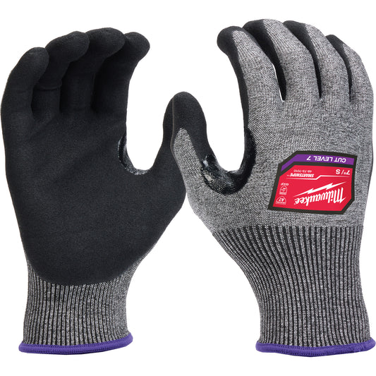Milwaukee High-Dexterity Dipped Gloves, Size X-Large, 18 Gauge, Nitrile Coated, Nylon/Polyethylene/Tungsten Shell, ASTM ANSI Level A7/EN 388 Level 4
