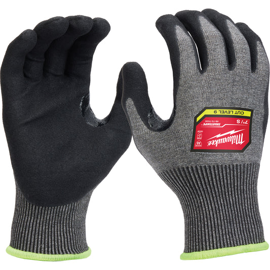 Milwaukee High-Dexterity Dipped Gloves, Size Small, 18 Gauge, Nitrile Coated, Nylon/Polyethylene/Tungsten Shell, ASTM ANSI Level A9/EN 388 Level F