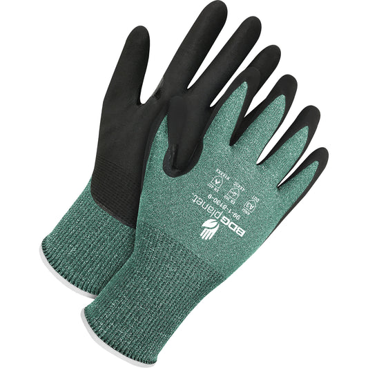 Bob Dale Gloves BDG Planet™ Cut Resistant Gloves, Size 5/2X-Small, 15 Gauge, Foam Nitrile Coated, HPPE Shell, ASTM ANSI Level A3/EN 388 Level C