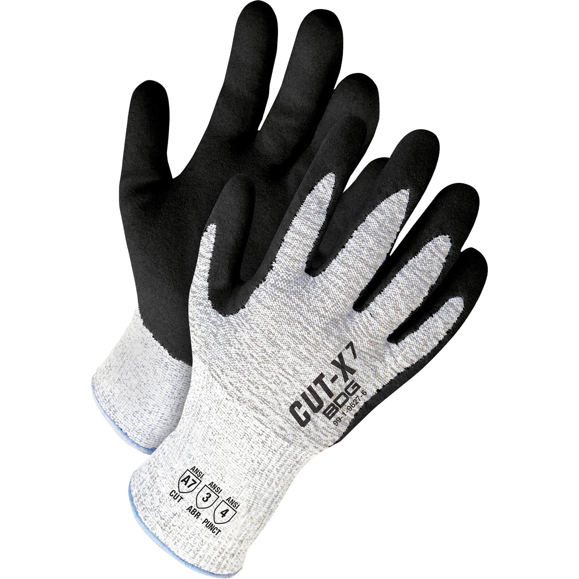 Bob Dale Gloves Cut-X™ Coated Cut-Resistant Gloves, Size Large/9, 13 Gauge, Nitrile Coated, HPPE Shell, ASTM ANSI Level A7