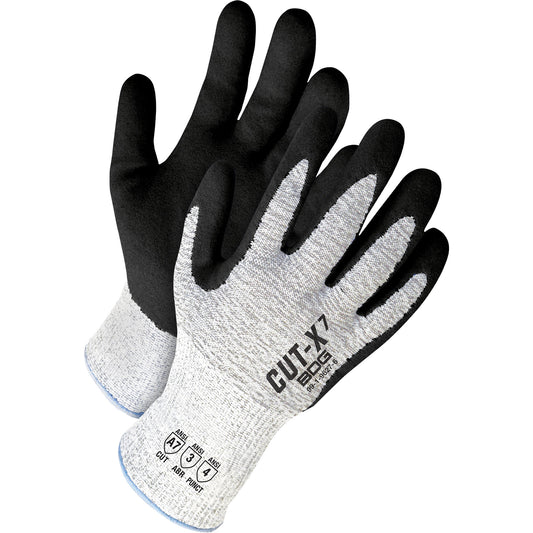Bob Dale Gloves Cut-X™ Coated Cut-Resistant Gloves, Size Large/9, 13 Gauge, Nitrile Coated, HPPE Shell, ASTM ANSI Level A7